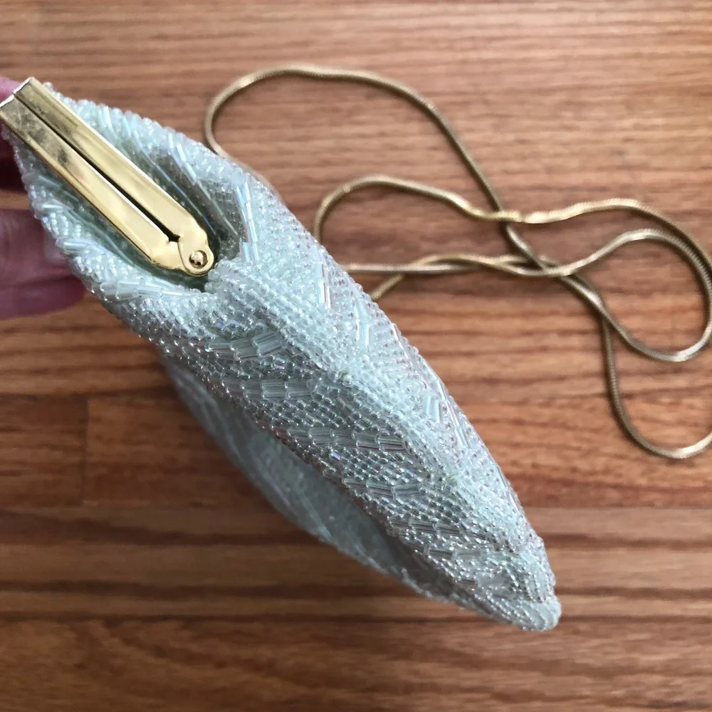 Valerie Stevens Lime Handmade Beaded Dress Purse - Picture 3 of 8